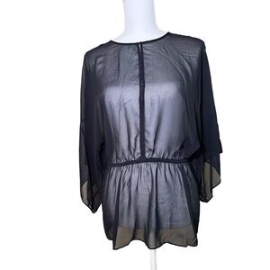 Tory Burch Margarete Sheer Top, Size 4